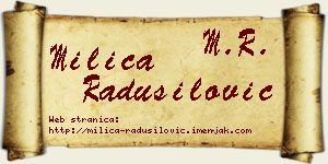 Milica Radusilović vizit kartica